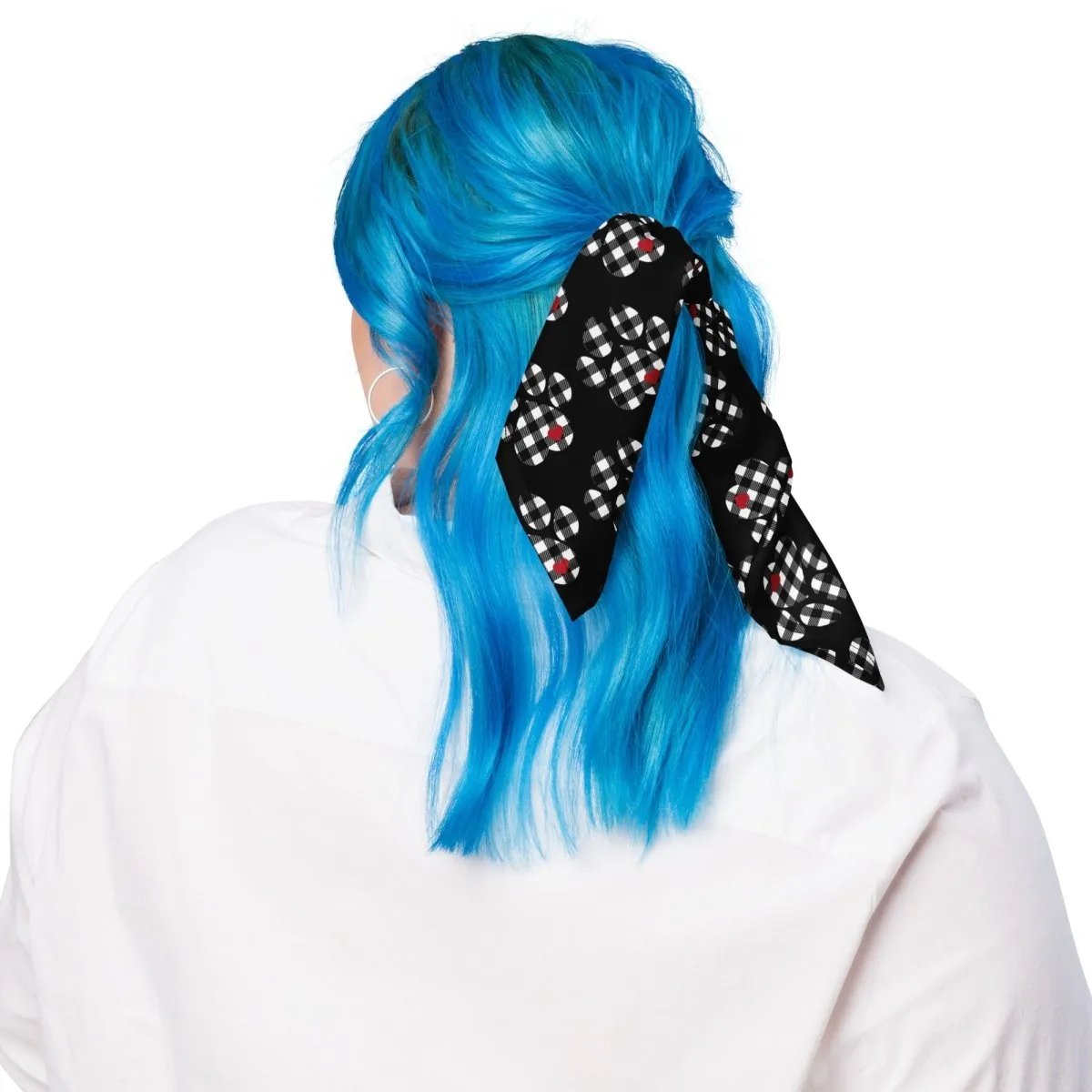 Black Buffalo Plaid Dog Paw Bandana
