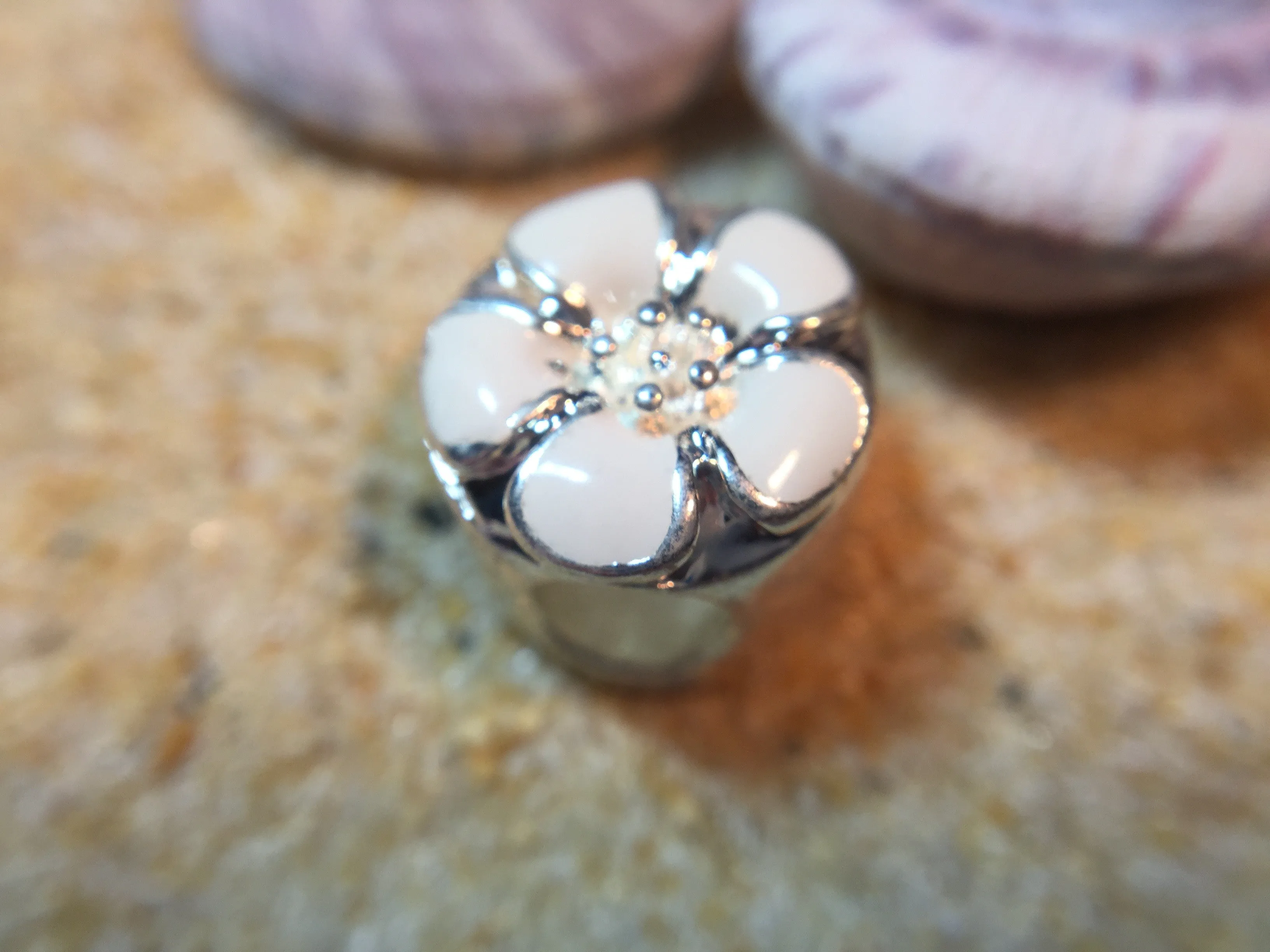 Blooming Flower -Enamel European Spacer Bead/Charm
