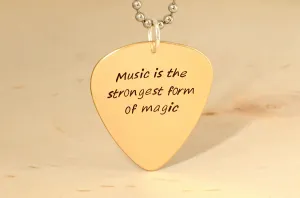 Bronze guitar pick necklace to engrave