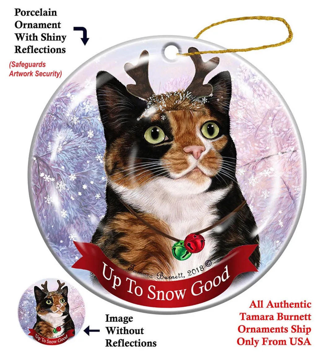 Calico Tortoiseshell Cleo Cat Howliday Cat Christmas Ornament