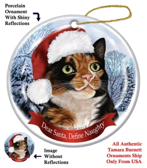 Calico Tortoiseshell Cleo Cat Howliday Cat Christmas Ornament