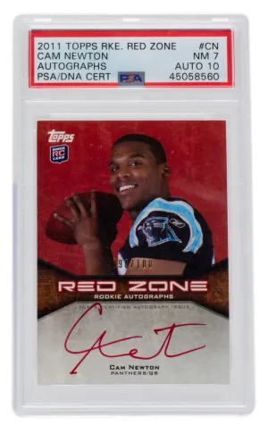 Cam Newton Signed 2011 Topps Rookie Red Zone #CN Panthers Football Card PSA/DNA
