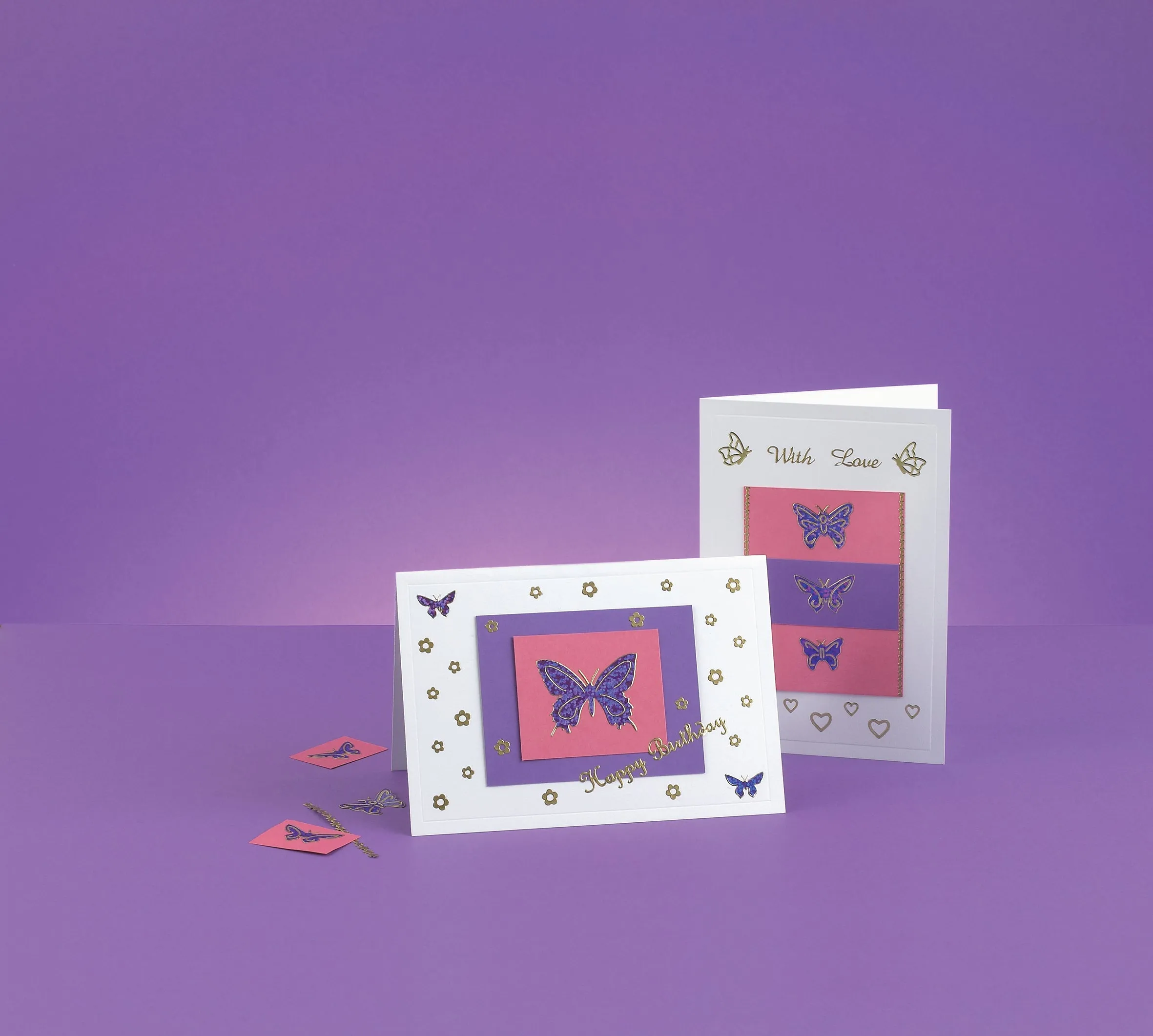 Card Making Butterflies | Instructions Patterns Cards Peel-Off Motifs Coloured Papers Glue