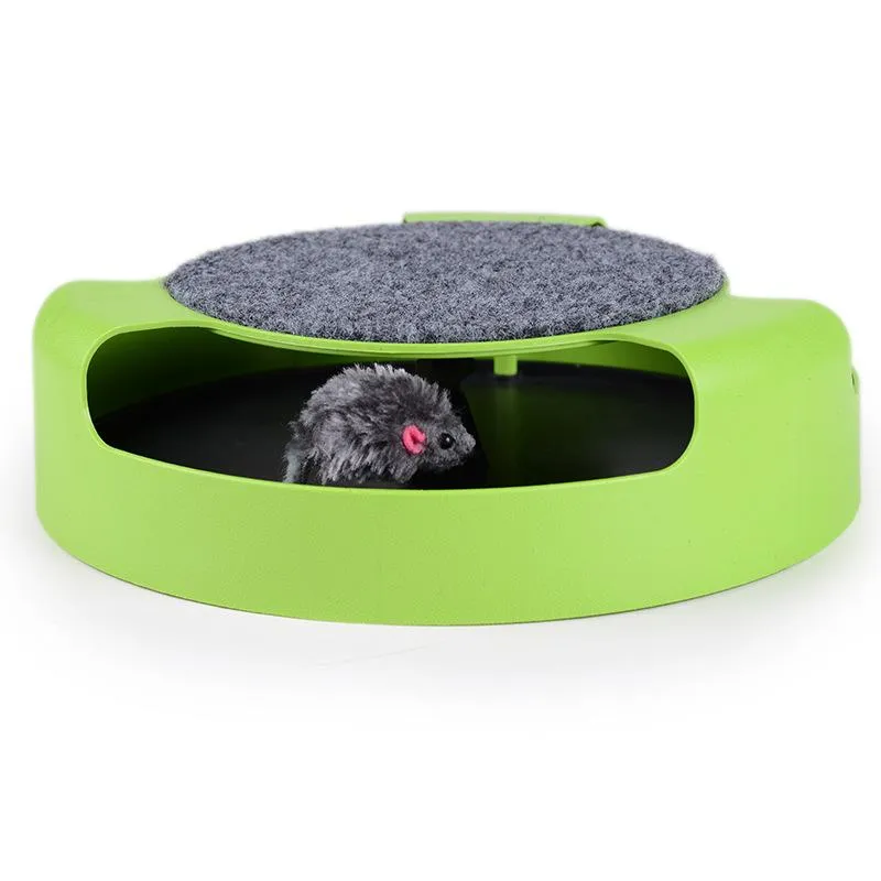 Cat  Catch The Mouse Moving Plush Toy Scratching Claw Care Mat Play