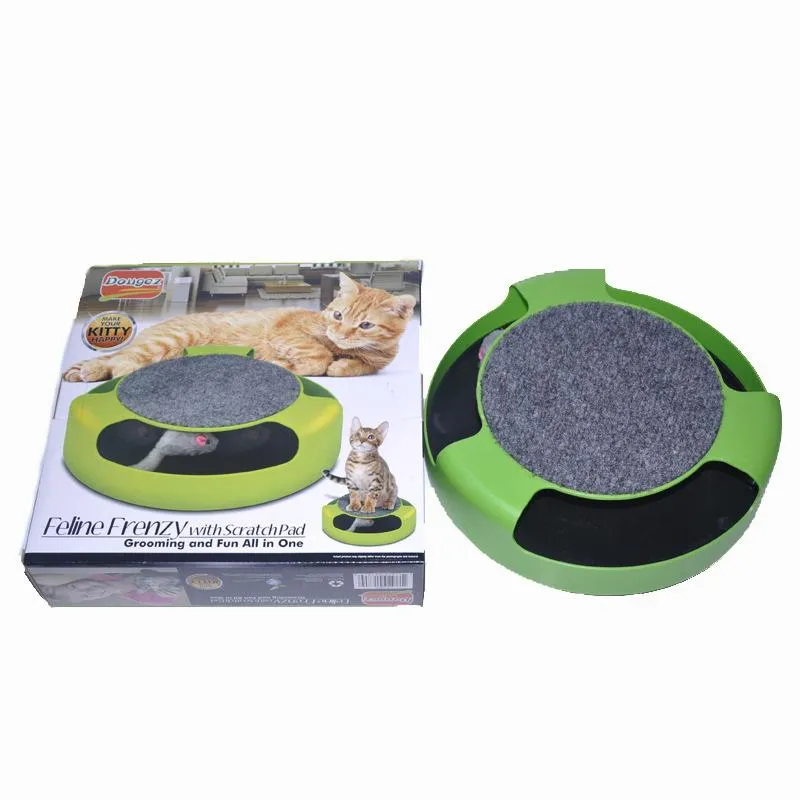 Cat  Catch The Mouse Moving Plush Toy Scratching Claw Care Mat Play