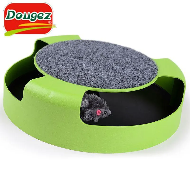 Cat  Catch The Mouse Moving Plush Toy Scratching Claw Care Mat Play