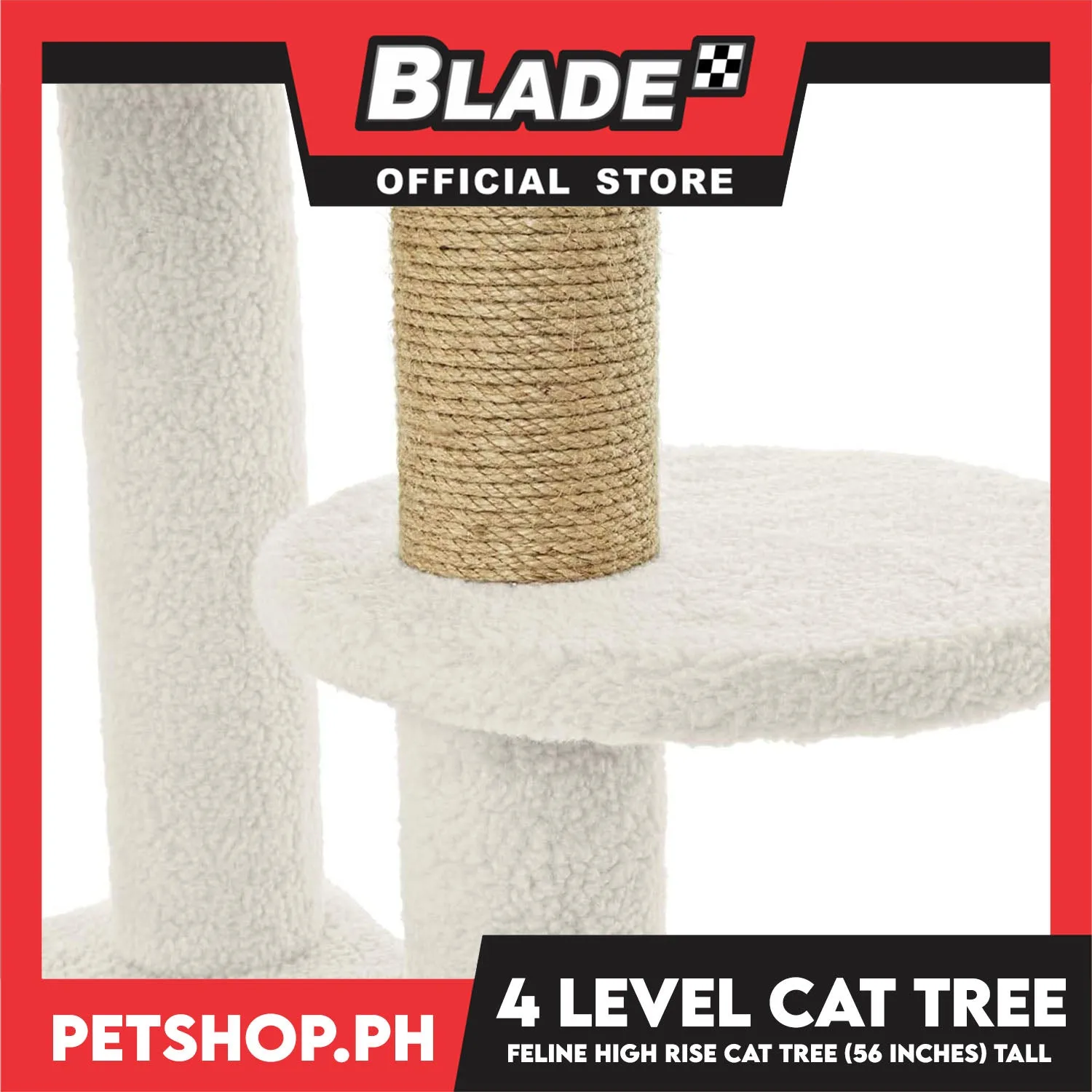 Cat Scratcher Feline High Rise 4-Level Cat Tree Tower Condo 24L x 24W x 56H (Roman 2887709) Premium Cats Scratcher Sisal Scratch, Pet Furniture Cats, Cats Climbing Tower, Pet Cats Scratcher