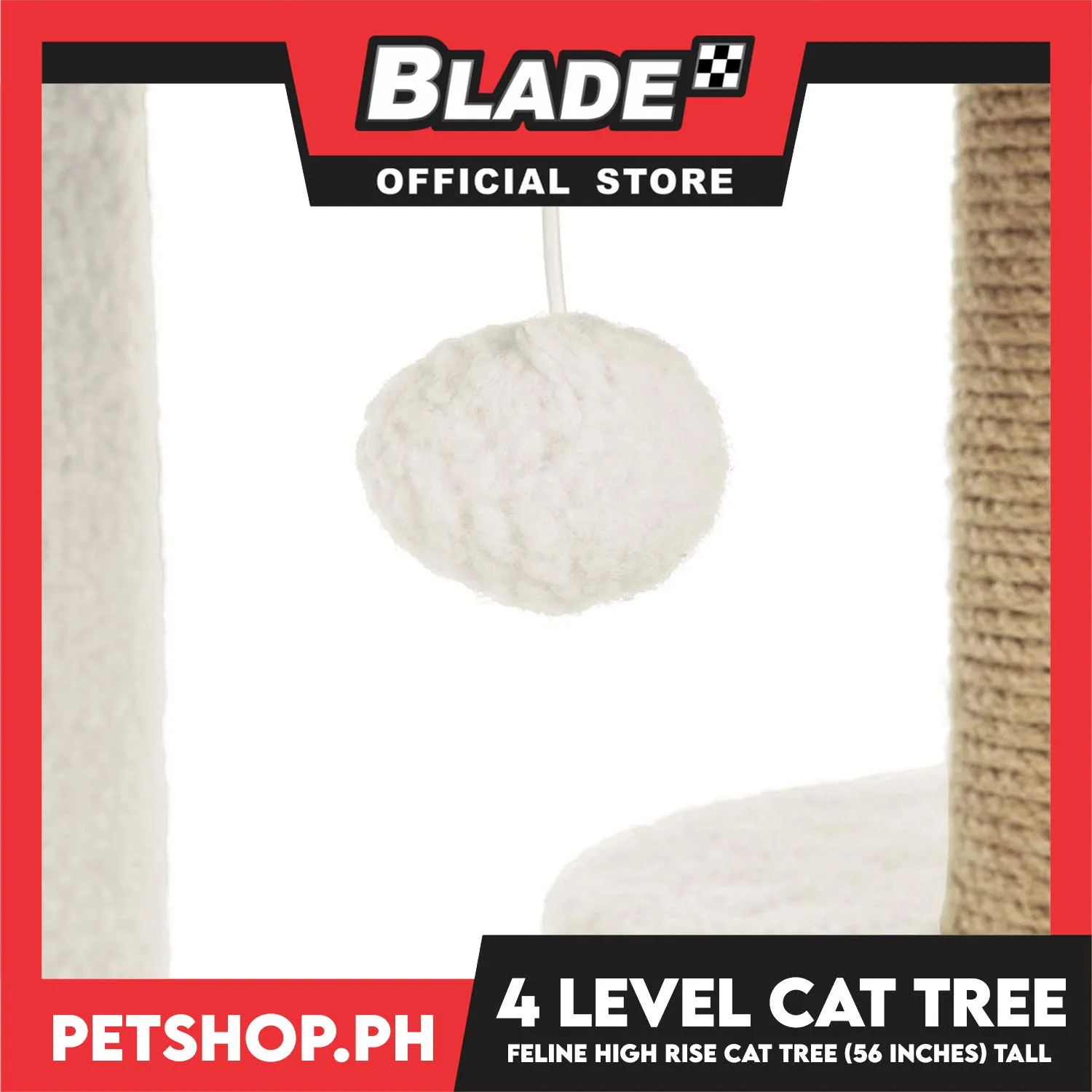 Cat Scratcher Feline High Rise 4-Level Cat Tree Tower Condo 24L x 24W x 56H (Roman 2887709) Premium Cats Scratcher Sisal Scratch, Pet Furniture Cats, Cats Climbing Tower, Pet Cats Scratcher