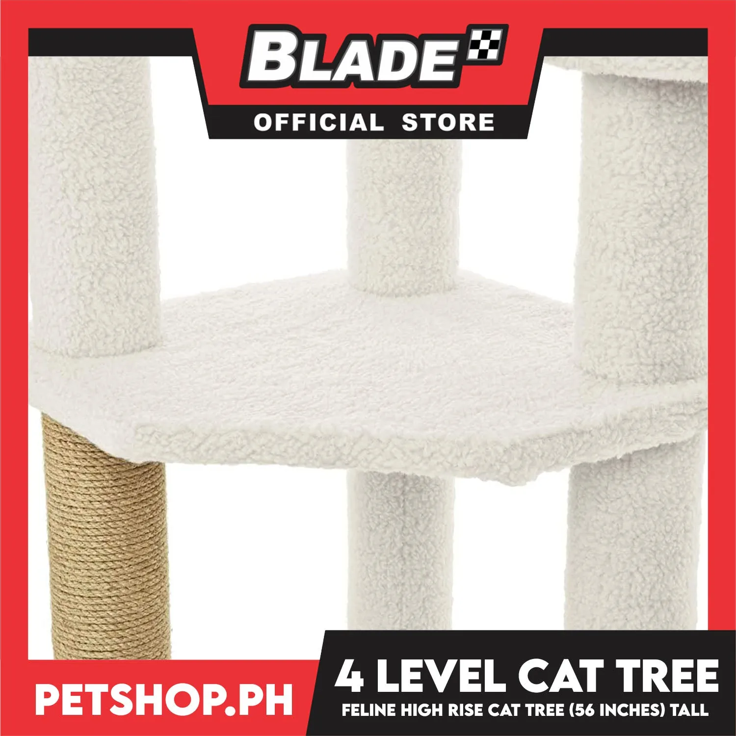Cat Scratcher Feline High Rise 4-Level Cat Tree Tower Condo 24L x 24W x 56H (Roman 2887709) Premium Cats Scratcher Sisal Scratch, Pet Furniture Cats, Cats Climbing Tower, Pet Cats Scratcher