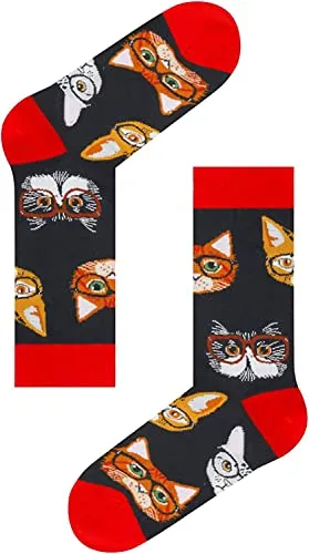 Cats Cute Funny Socks,Cat Gifts for Cat Lovers,Cat Mom Dad Gift, Funny socks for Women Man