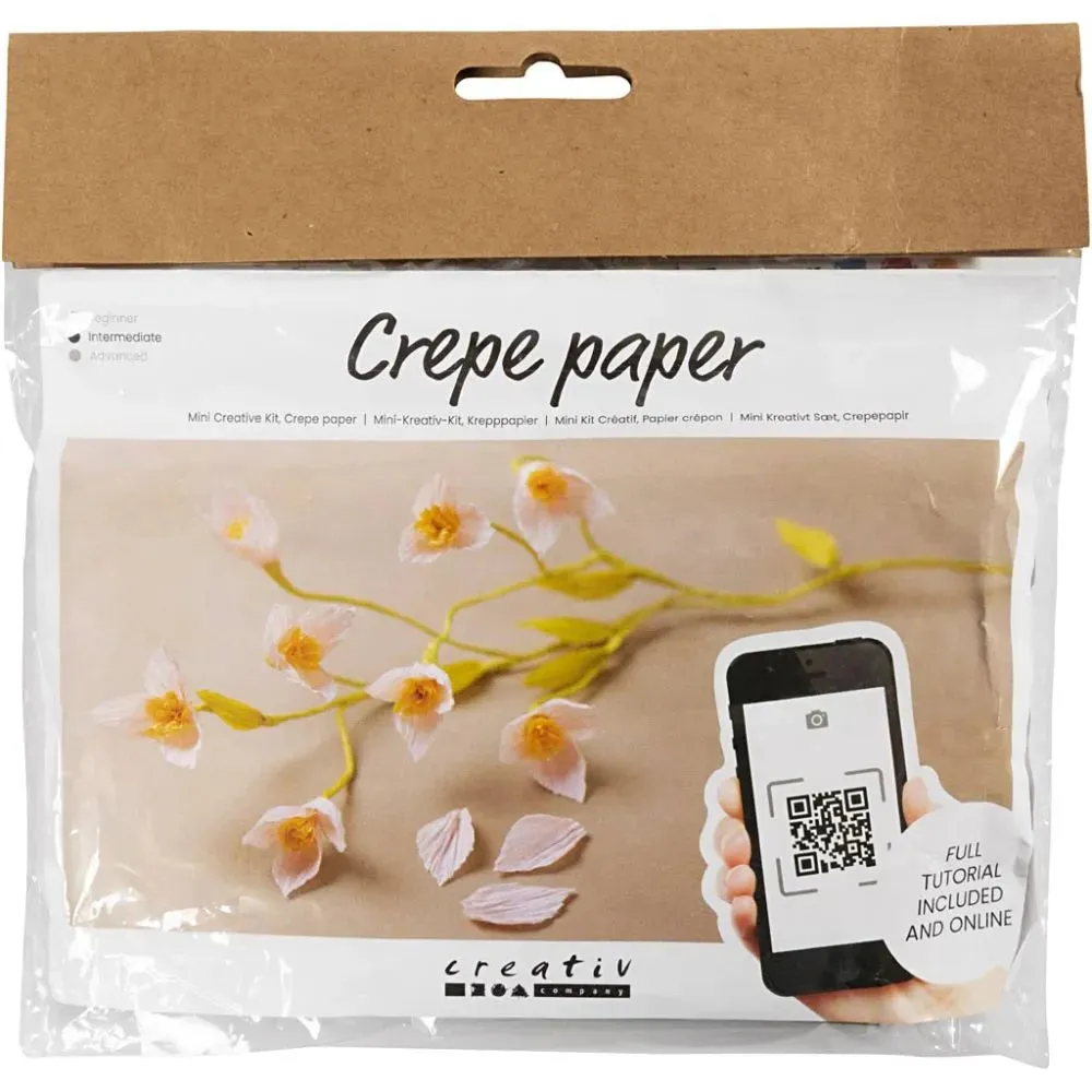Cherry Flower Branch Crepe Paper Craft Kit | All Materials & Instructions Included