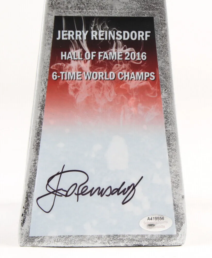 Chicago Bulls Owner Jerry Reinsdorf Signed 14" NBA Championship Trophy Schwartz