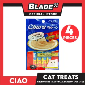 Ciao Churu Cat Treat 14g x 4 Sticks (White Meat Tuna and Scallop)
