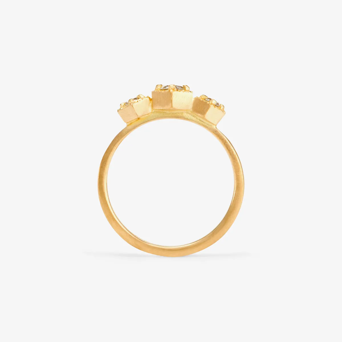 Classic White Diamond Triple Hexagon Ring | R8401W