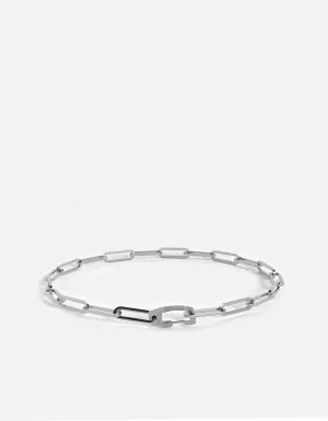 Clip Volt Link Bracelet, Sterling Silver