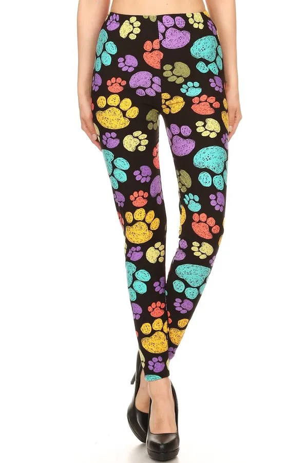 Colorful Paws Curvy Plus Size Leggings
