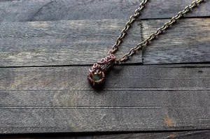 Copper Mini Pendant with Clear Fused Glass Accent