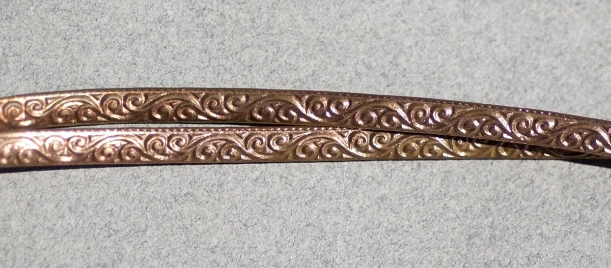 Copper Ring Stock Shank 4.5mm Flourish Textured Metal Cane Strip - Ring Bezel Wire