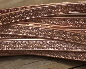 Copper Ring Stock Shank 7mm-7.5mm Bouquet Textured Metal Cane Wire - Rings Bracelets gallery wire