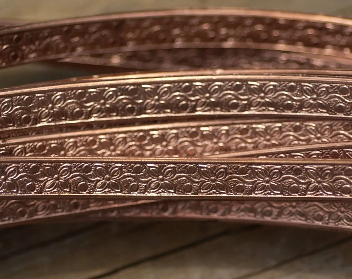 Copper Ring Stock Shank 7mm-7.5mm Bouquet Textured Metal Cane Wire - Rings Bracelets gallery wire