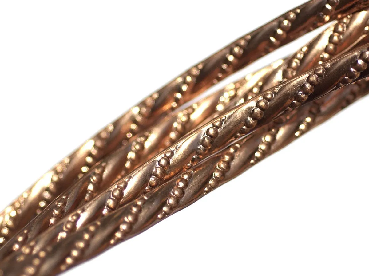Copper Shank 5.5mm Heavy Rope Textured Metal Strip - DIY Ring Making