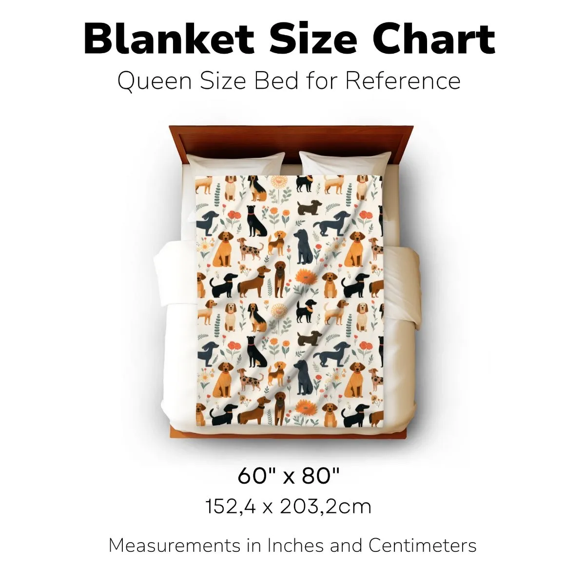 Cream Dogs Throw Blanket