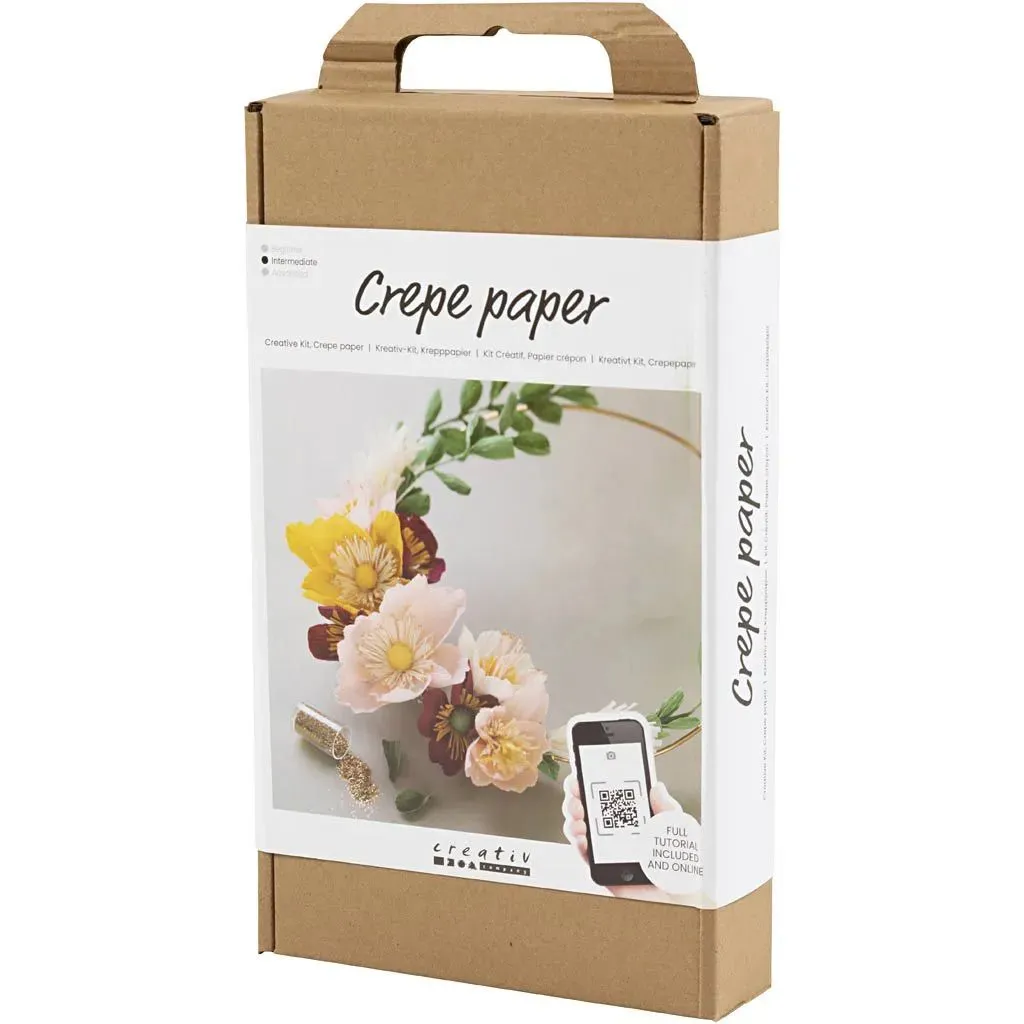 Crepe Paper Flower Wreath | Mini Craft Kit All Materials & Instructions