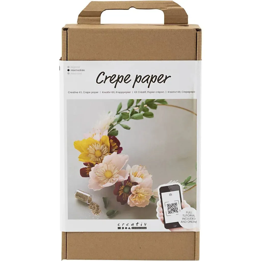 Crepe Paper Flower Wreath | Mini Craft Kit All Materials & Instructions