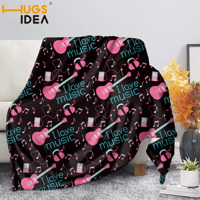 Custom Music Note Design Throws Blanket