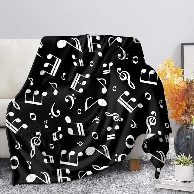 Custom Music Note Design Throws Blanket