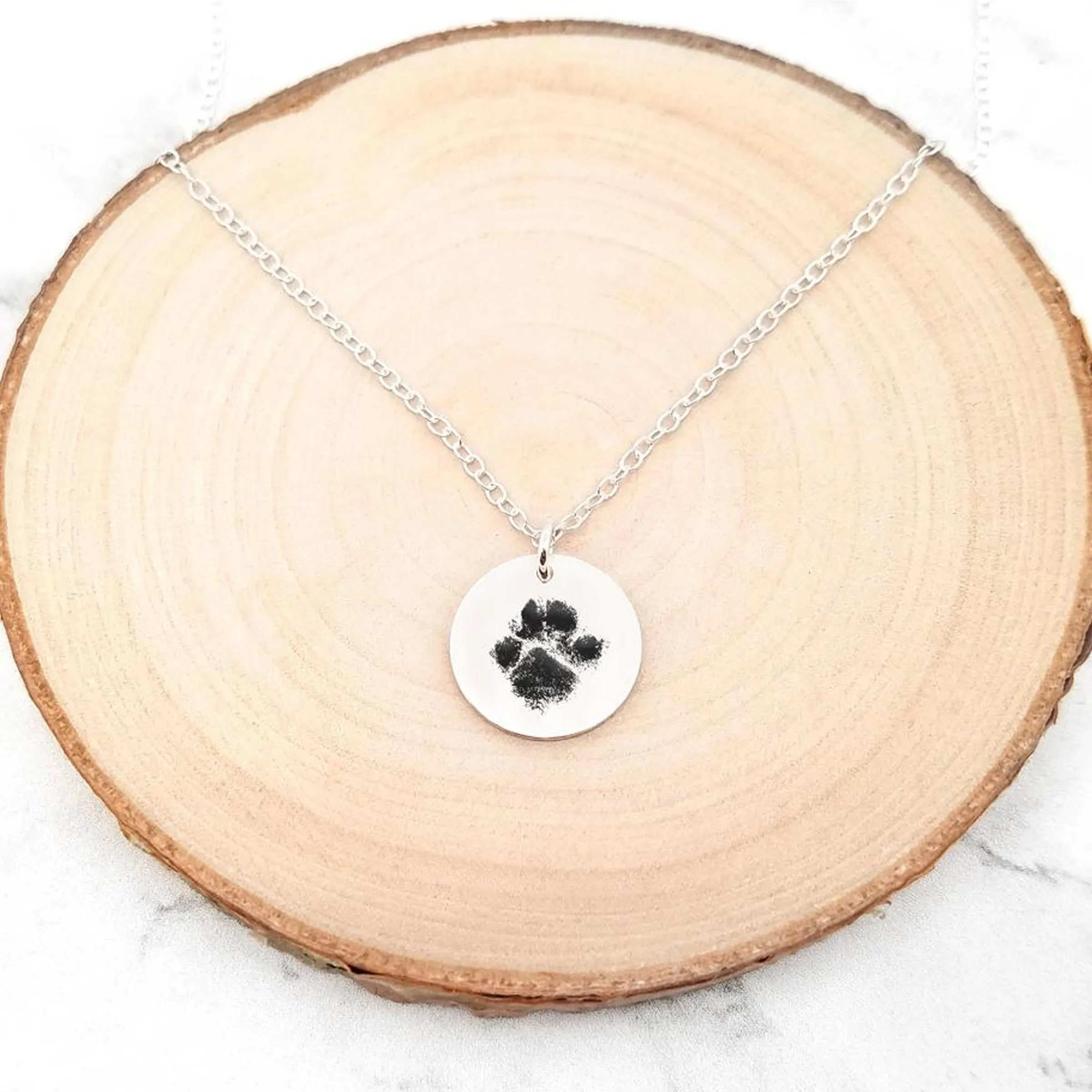 Custom Paw Print Necklace - Dog Paw Necklace