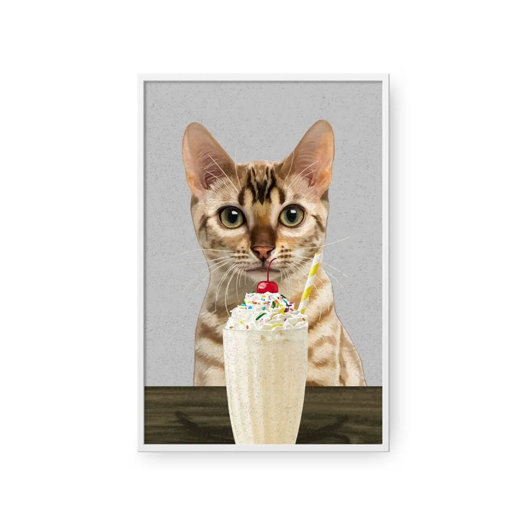 Custom Pet with Vanilla Shake Portrait - Framed Poster