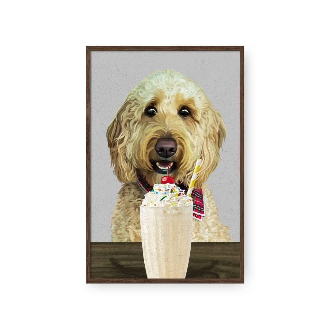 Custom Pet with Vanilla Shake Portrait - Framed Poster