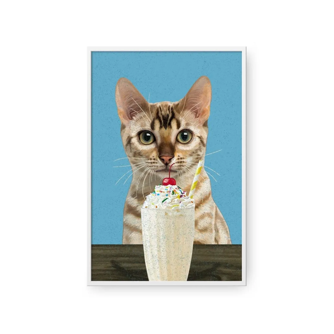 Custom Pet with Vanilla Shake Portrait - Framed Poster