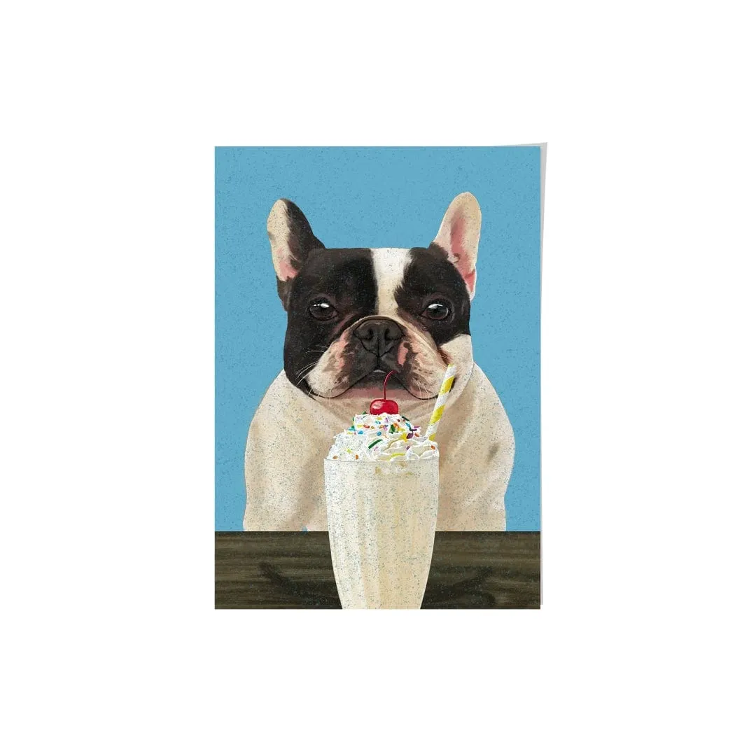 Custom Pet with Vanilla Shake Portrait - Framed Poster