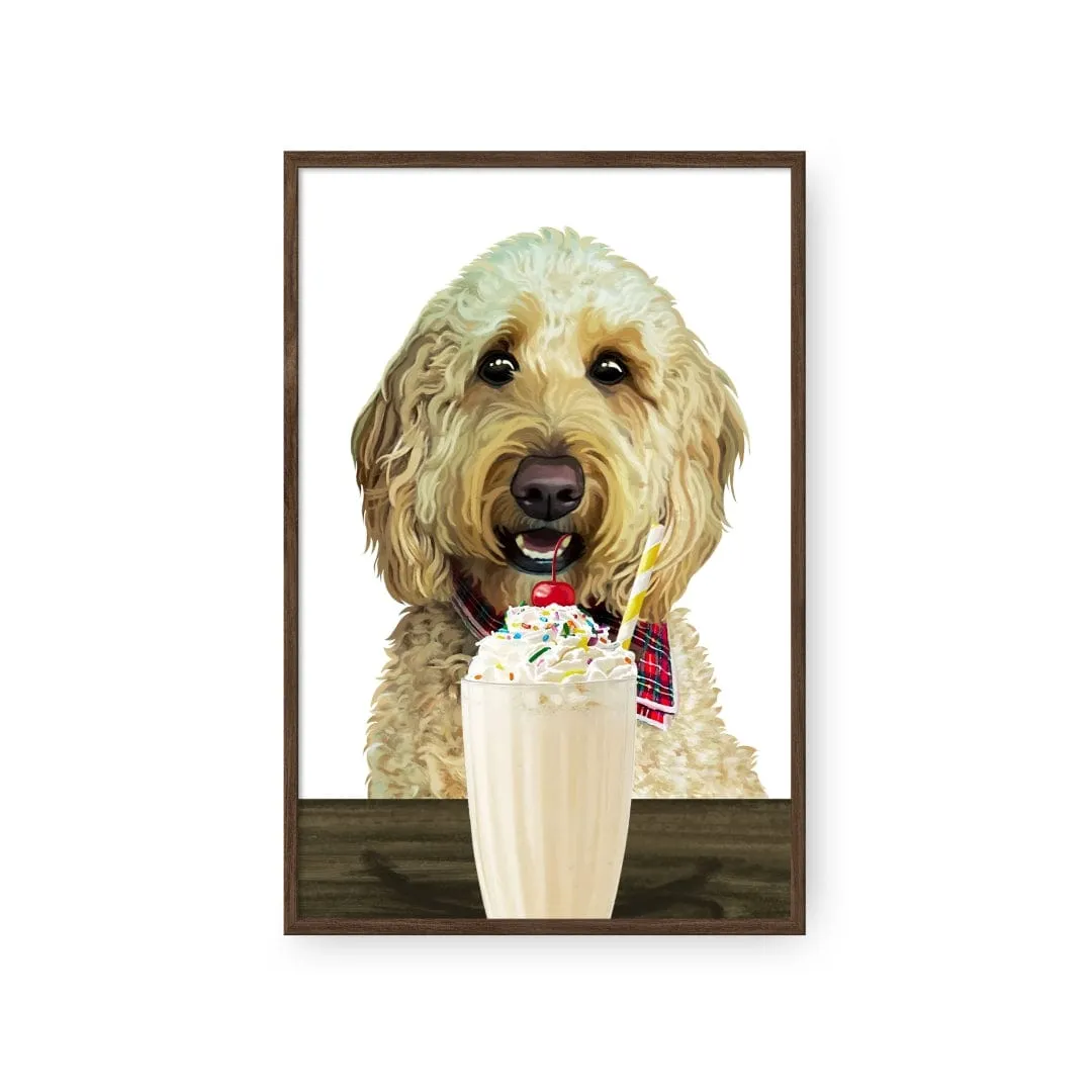 Custom Pet with Vanilla Shake Portrait - Framed Poster
