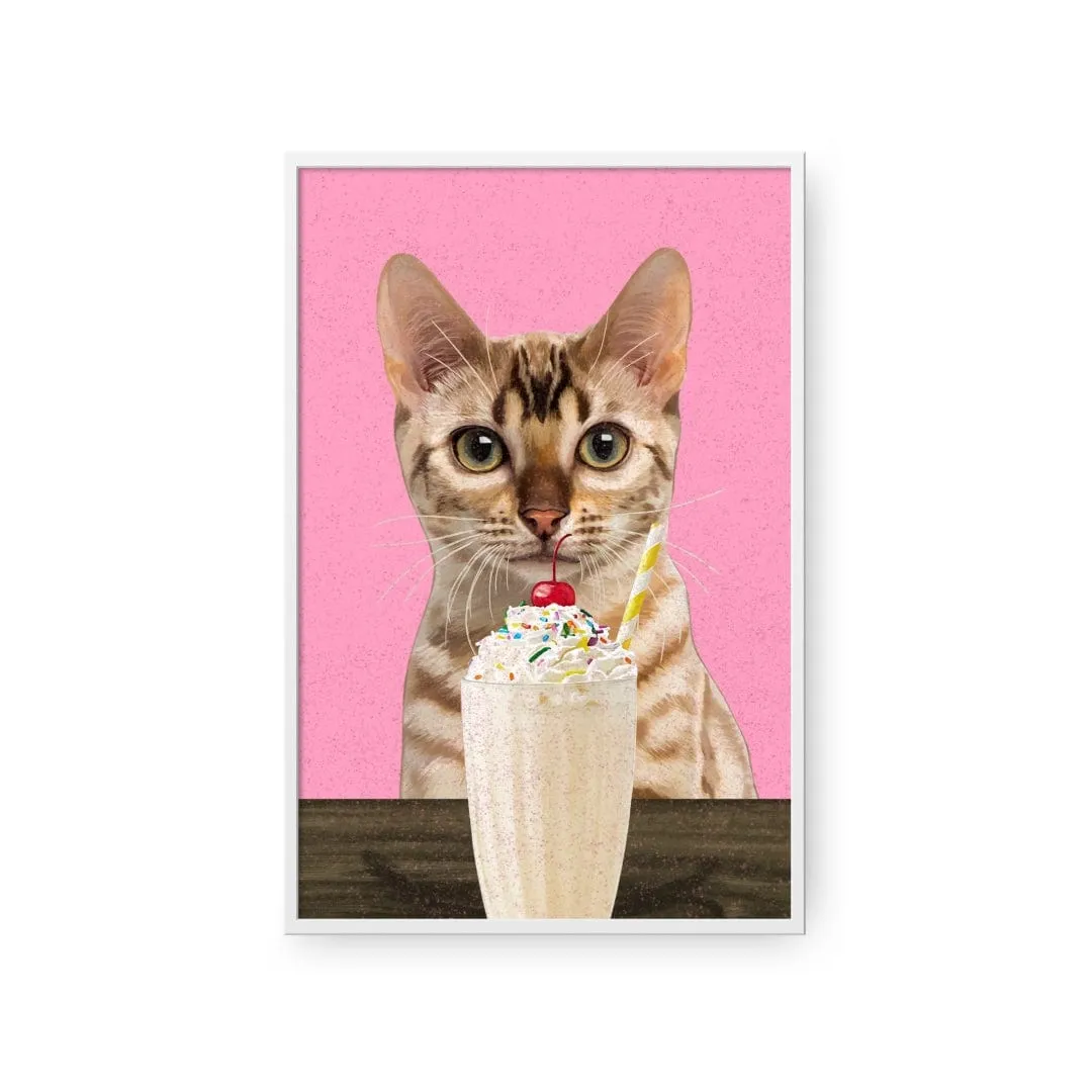 Custom Pet with Vanilla Shake Portrait - Framed Poster