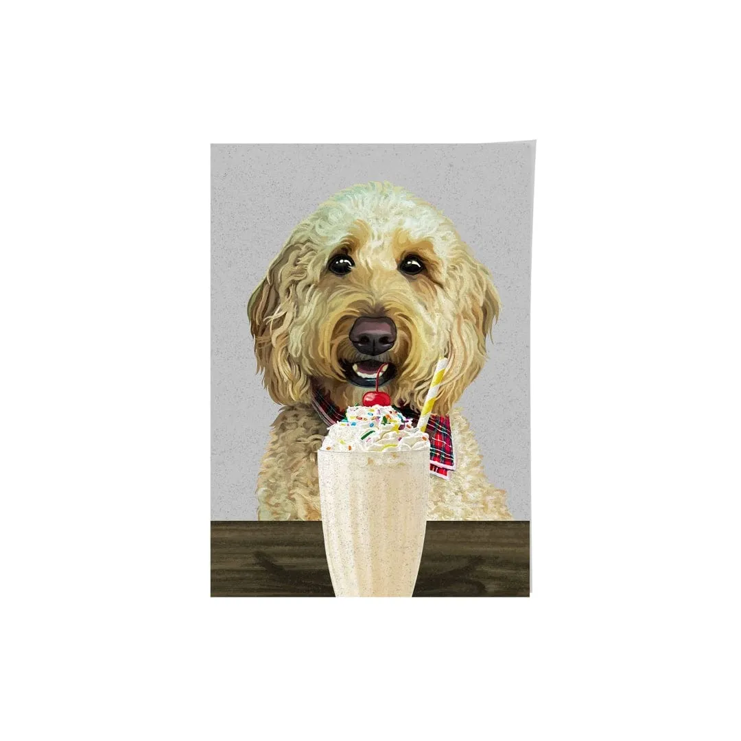 Custom Pet with Vanilla Shake Portrait - Framed Poster