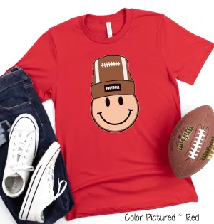Cute Beanie Retro Football Game Day Tee