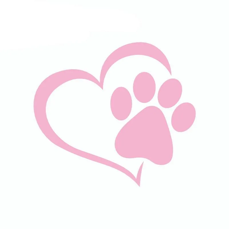Cute Dog Paw with Heart removable Waterproof Car Sticker