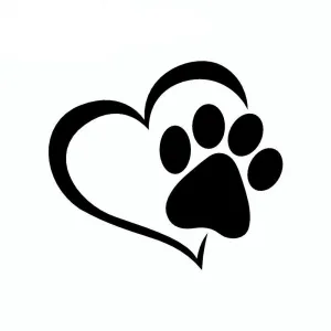 Cute Dog Paw with Heart removable Waterproof Car Sticker