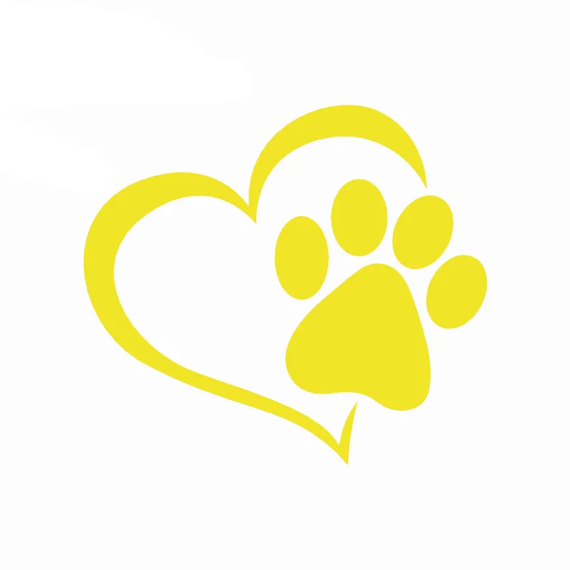 Cute Dog Paw with Heart removable Waterproof Car Sticker
