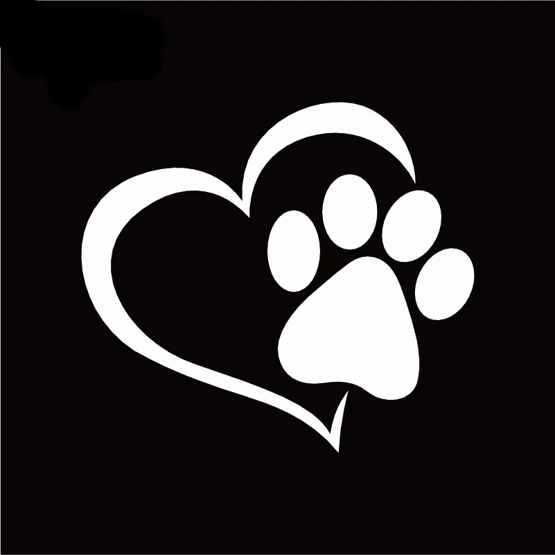 Cute Dog Paw with Heart removable Waterproof Car Sticker