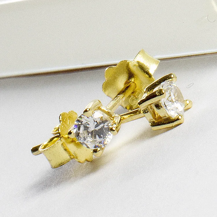 CZ Studs 3mm - Gold or Silver