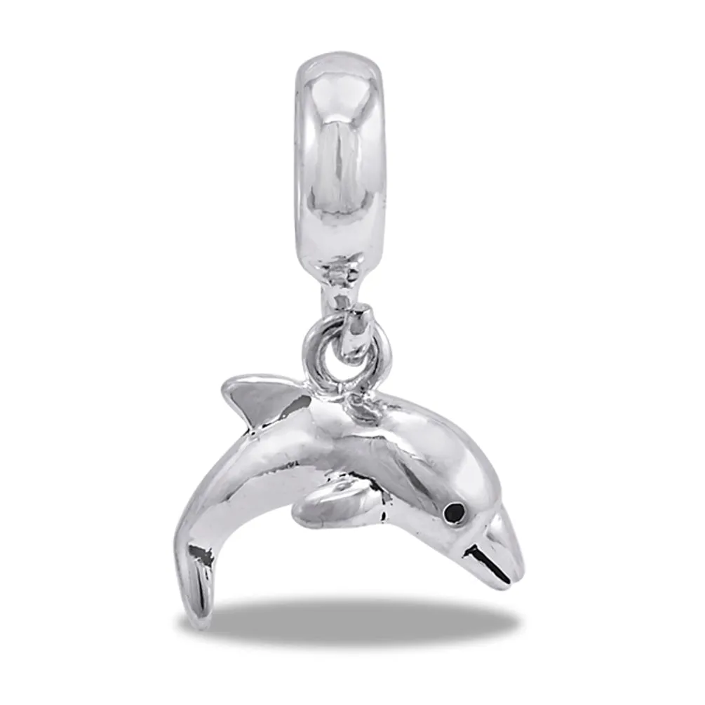DaVinci Beads Dangle Silver Dolphin Bead DB23-6 Interchangeable Jewelry Supplies Beading Gift