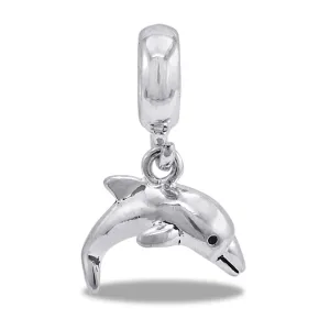 DaVinci Beads Dangle Silver Dolphin Bead DB23-6 Interchangeable Jewelry Supplies Beading Gift