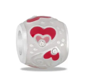 DaVinci Beads Double Heart CZ Bead DB13-17 Interchangeable Jewelry Supplies Beading Gift