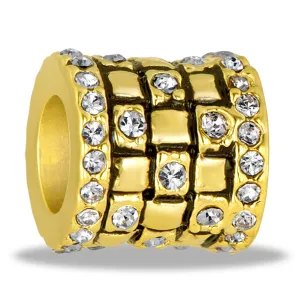 DaVinci Beads Gold CZ Square Bead Jewelry DB104-12 Interchangeable Jewelry Supplies Beading Gift