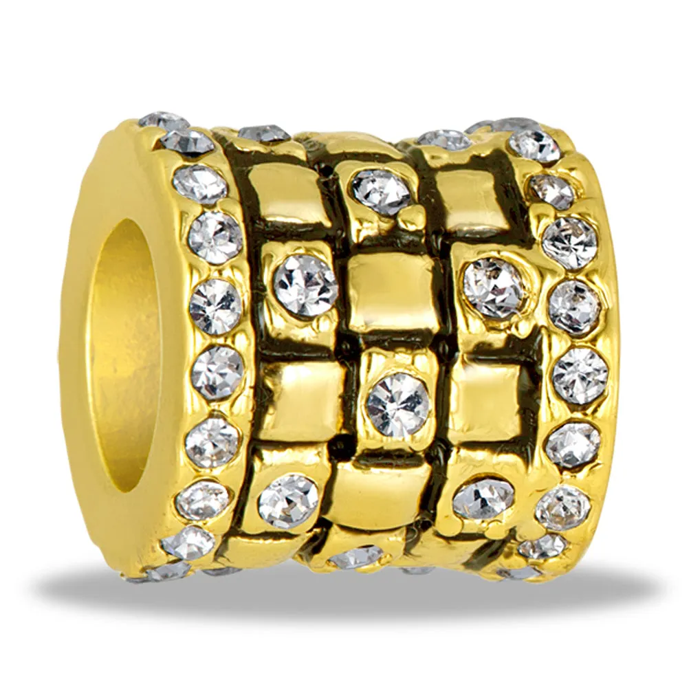 DaVinci Beads Gold CZ Square Bead Jewelry DB104-12 Interchangeable Jewelry Supplies Beading Gift