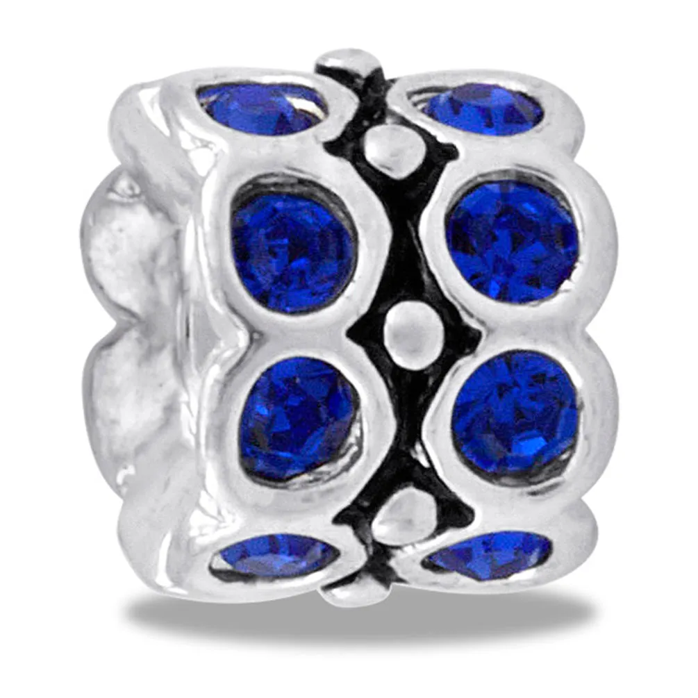 DaVinci Beads September Wheel Blue CZ Bead DB43-5 Interchangeable Jewelry Supplies Beading Gift